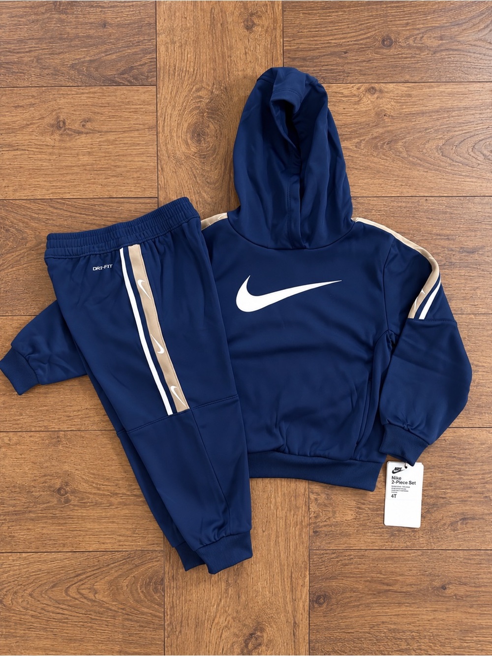 Nike Navy Blue Hooded Sweatshirt & Jogger Pants DRI-FIT Boys Size 4T